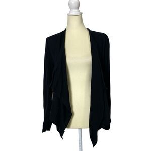 Calvin Klein Cotton Blend Lace Knit Asymmetrical Open Front Cardigan Women's M